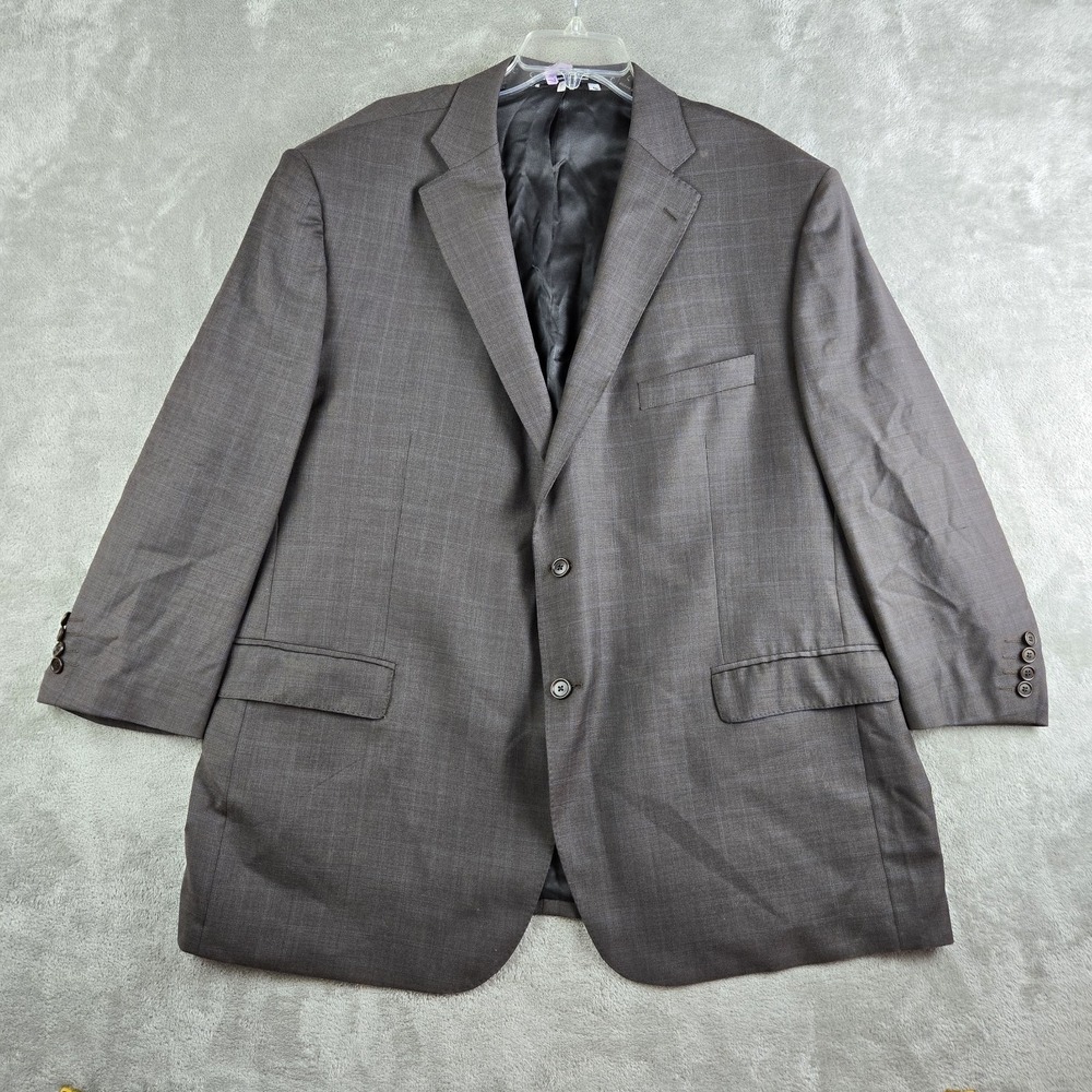 Emilio Yuste Tradicional Blazer Jacket Mens Gray Checkered 2 Buttons Sport Coat